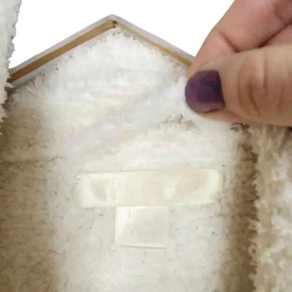 BAREFOOT DREAMS Robe Womens 2 White Cream CozyChic Adult Robe Long Length - Picture 5 of 8